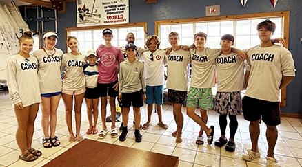 Rush Creek sailing camp coaches and campers group photo