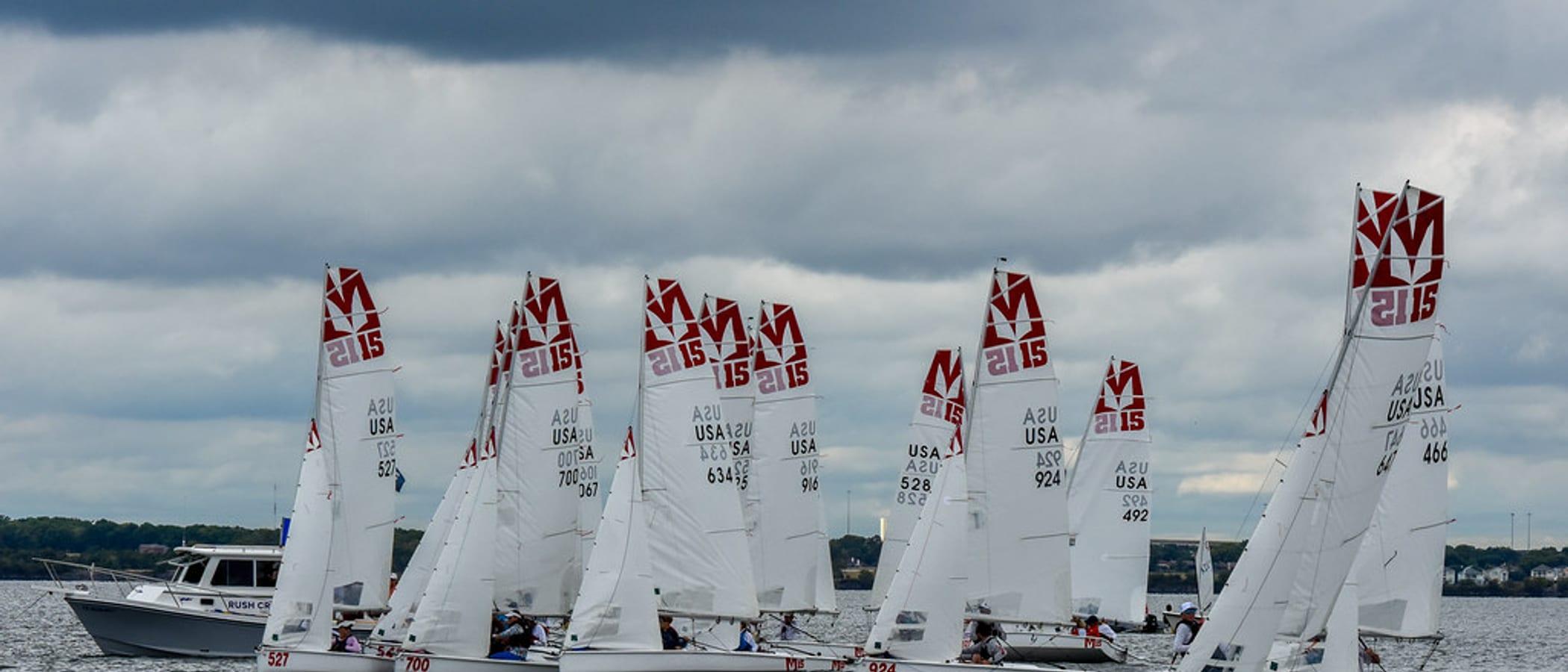 Melges 15 fleet racing on Lake Ray Hubbard at Rush Creek Yacht Club